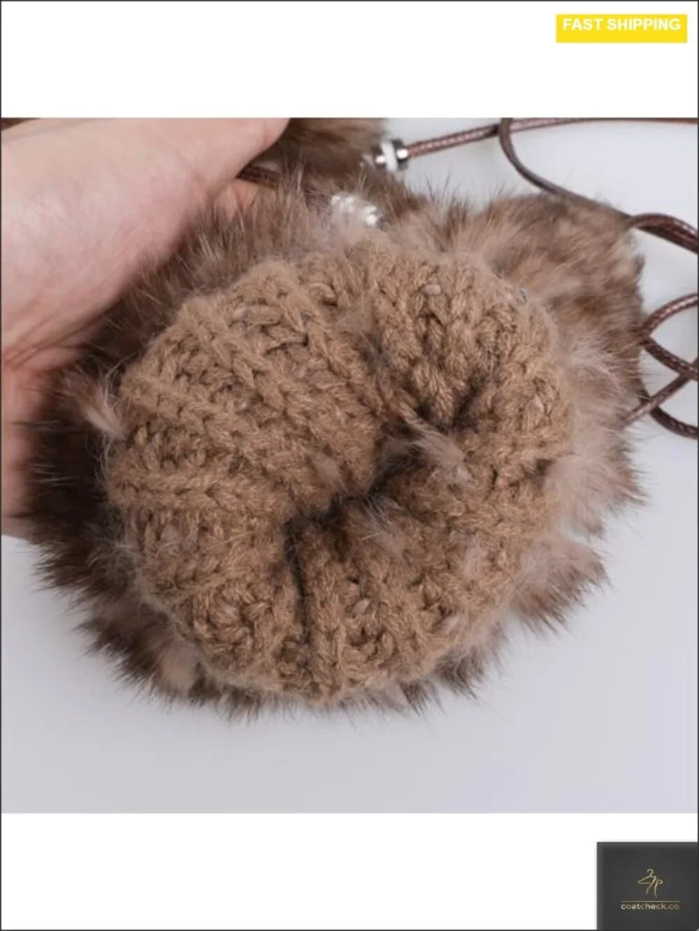 Luxury Women's Genuine Rabbit Fur Knitted Mittens - Soft Winter Cold Weather